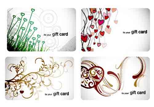 Stylish Gift cards vector material set 01