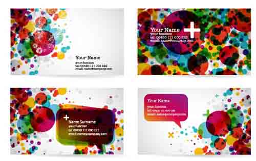 Stylish Gift cards vector material set 02