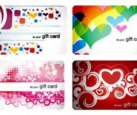 Stylish Gift cards vector material set 03