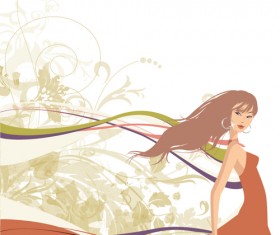 Stylish Girls vector material set 01