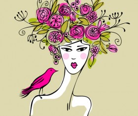 Stylish Girls vector material set 02