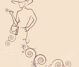 Stylish Girls vector material set 05