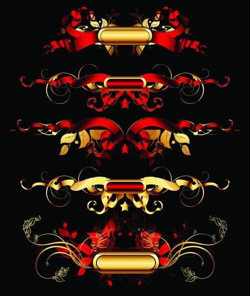 luxurious Gold design elements vector labels 02
