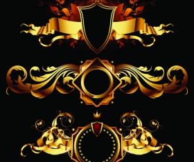 luxurious Gold design elements vector labels 03