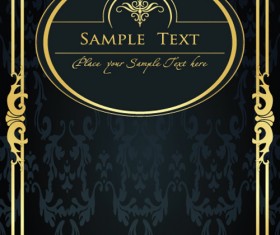 Gold lace frame vector set 02