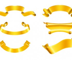 Ornate Golden ribbons vector graphic