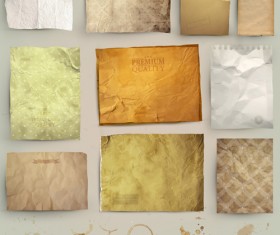 Grunge Object label paper vector 01