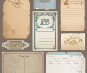 Grunge Object label paper vector 02