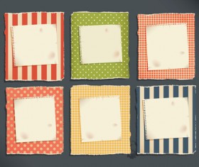 Grunge Object label paper vector 03