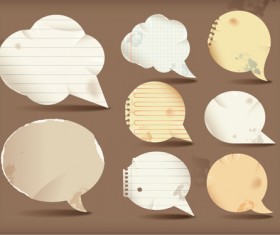 Grunge Object label paper vector 04