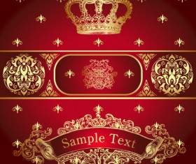 luxurious Royal labels vector material 02