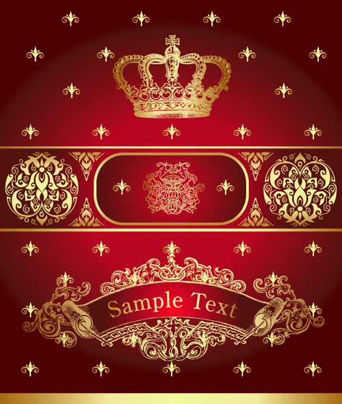 luxurious Royal labels vector material 02