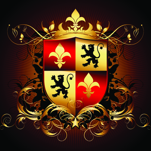 luxurious Royal labels vector material 05