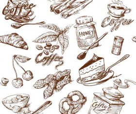Hand drawn Illustrations Food elements vector 02