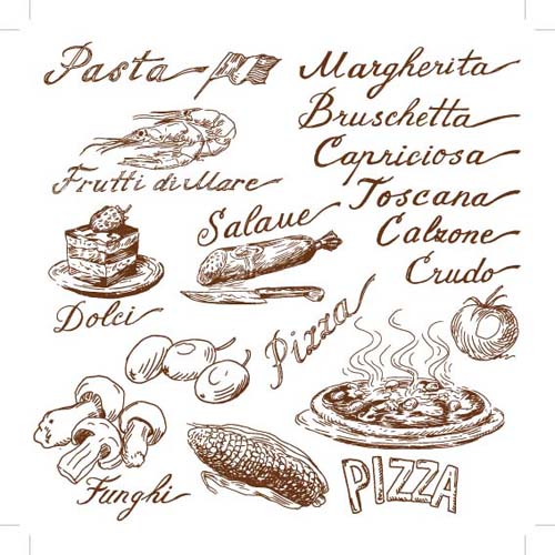 Hand drawn Illustrations Food elements vector 05