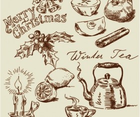Hand drawn vintage food Illustrations vector 05
