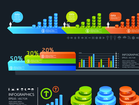 Business Infographic and diagram vector graphics 01