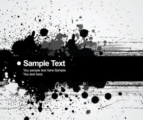 Elements of Ink splash background vector set 01