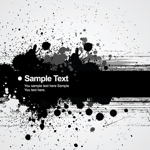 Elements of Ink splash background vector set 01 free download