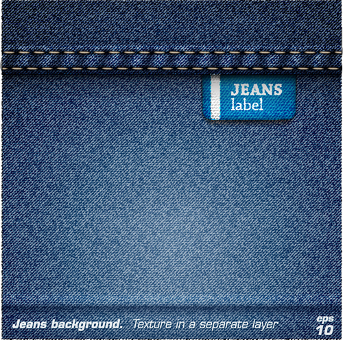 Jeans fabric vector backgrounds art 05