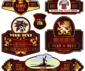 luxurious Label bottle of wine design vector 02