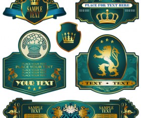 luxurious Label bottle of wine design vector 03