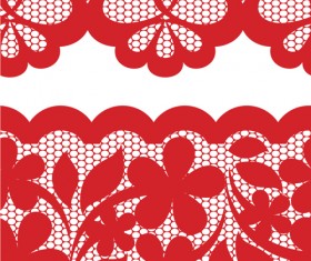 Set of Lace ornament mix vector 02