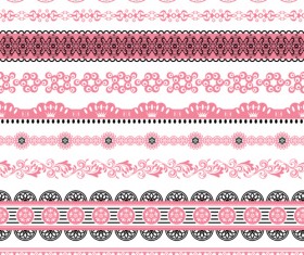 Set of Lace ornament mix vector 04