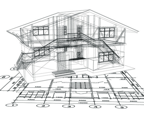 Set Layout of the building design vector graphics 02