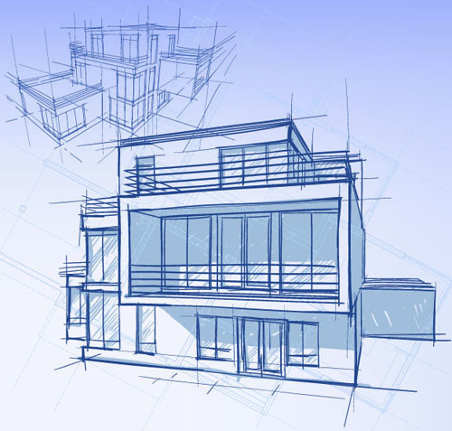 Set of Layout of the building design vector 04