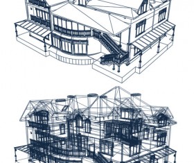 Set Layout of the building design vector graphics 04