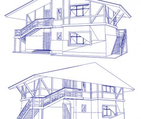 Set Layout of the building design vector graphics 05