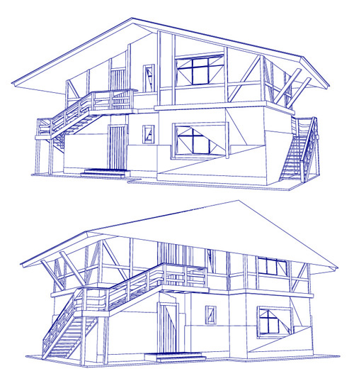 Set Layout of the building design vector graphics 05