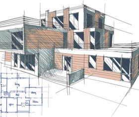 Set of Layout of the building design vector 06