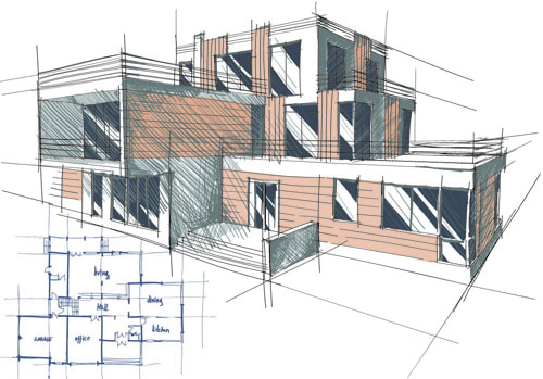 Set of Layout of the building design vector 06