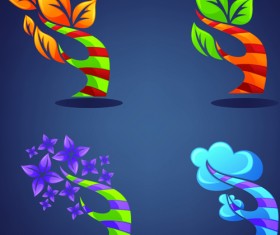 Crystal texture Leaf logo vector 02