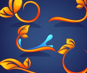 Crystal texture Leaf logo vector 04