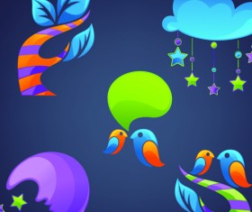 Crystal texture Leaf logo vector 05