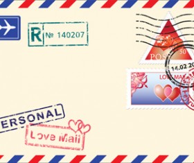 Vector Mail envelope elements set 04