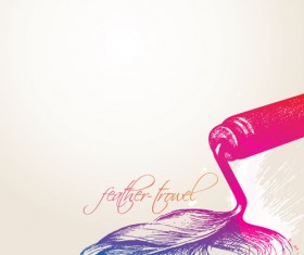 Set of Objects feathers design vector 01