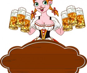 Set of Oktoberfest Girl Vector graphic 01