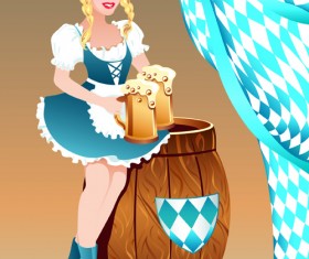 Set of Oktoberfest Girl Vector graphic 03
