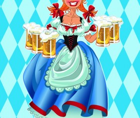 Set of Oktoberfest Girl Vector graphic 04