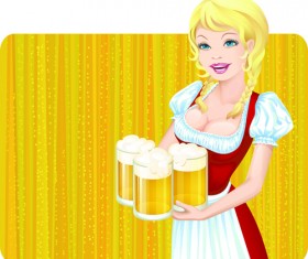 Set of Oktoberfest Girl Vector graphic 05