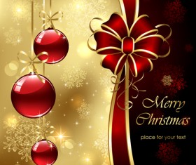 Ornate Golden Christmas cards vector graphics 01
