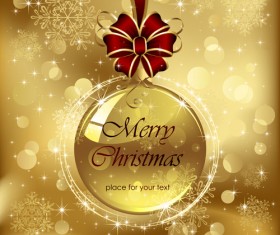 Ornate Golden Christmas cards vector graphics 02