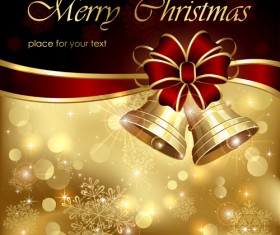 Ornate Golden Christmas cards vector graphics 04