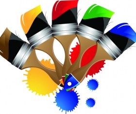 Colorful Paint elements art vector 03