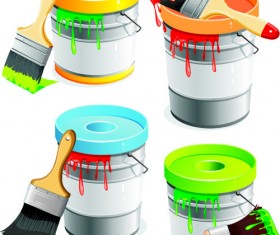 Colorful Paint elements art vector 06