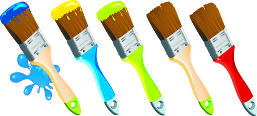 Colorful Paint elements art vector 07